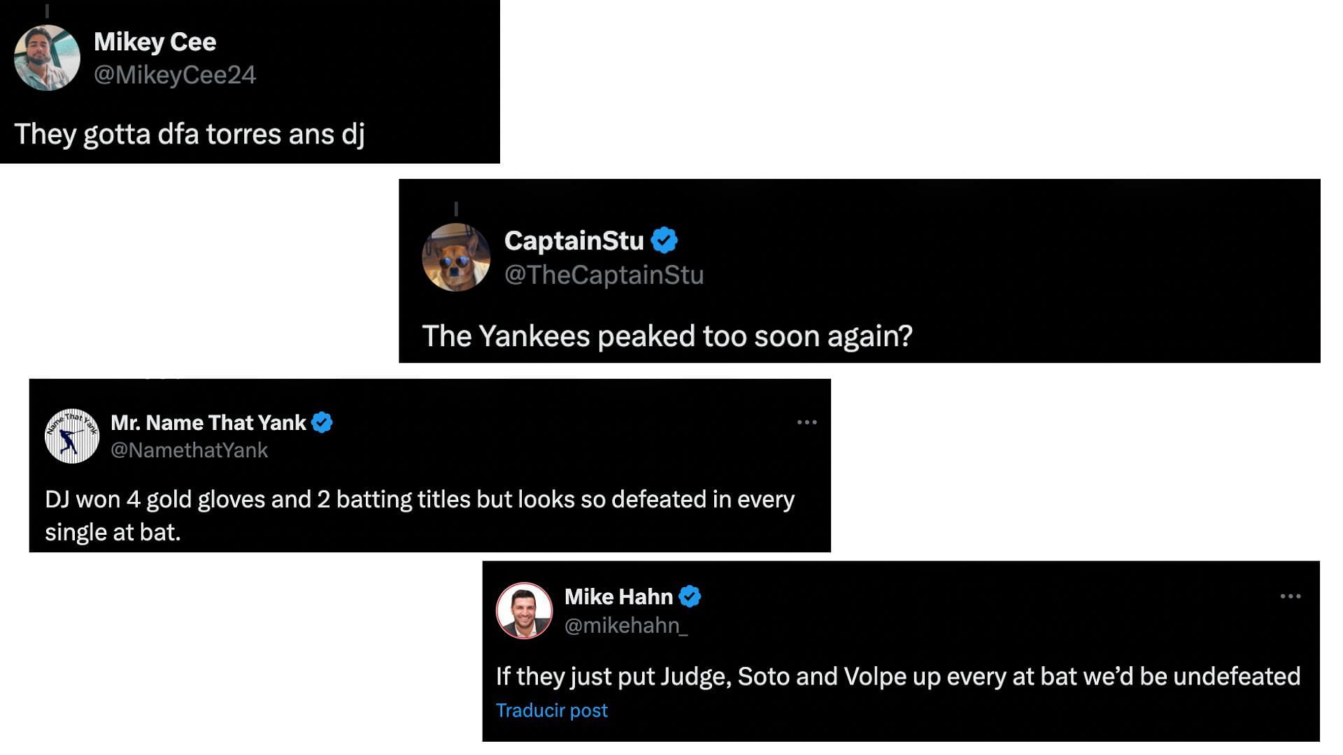 Yankees fans took to X to express their anger at the team&rsquo;s recent performance.
