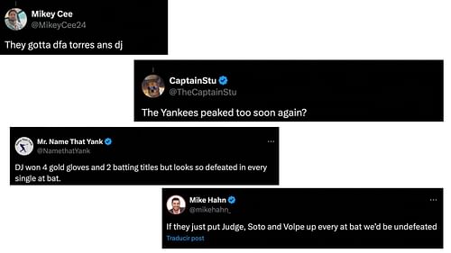 Yankees fans took to X to express their anger at the team’s recent performance.