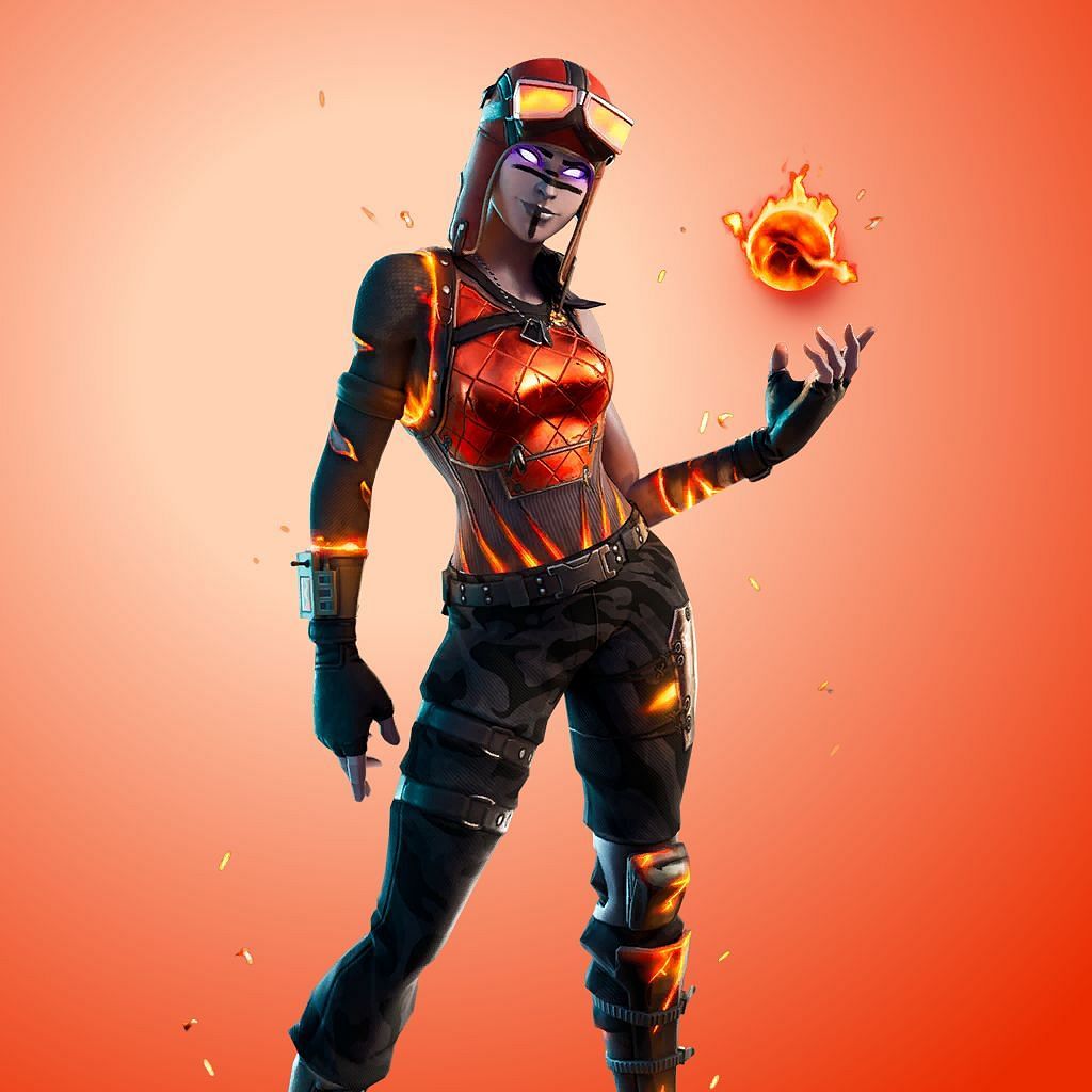 Blaze your way to glory with this fiery variant of Renegade Raider. (Image via Epic Games)