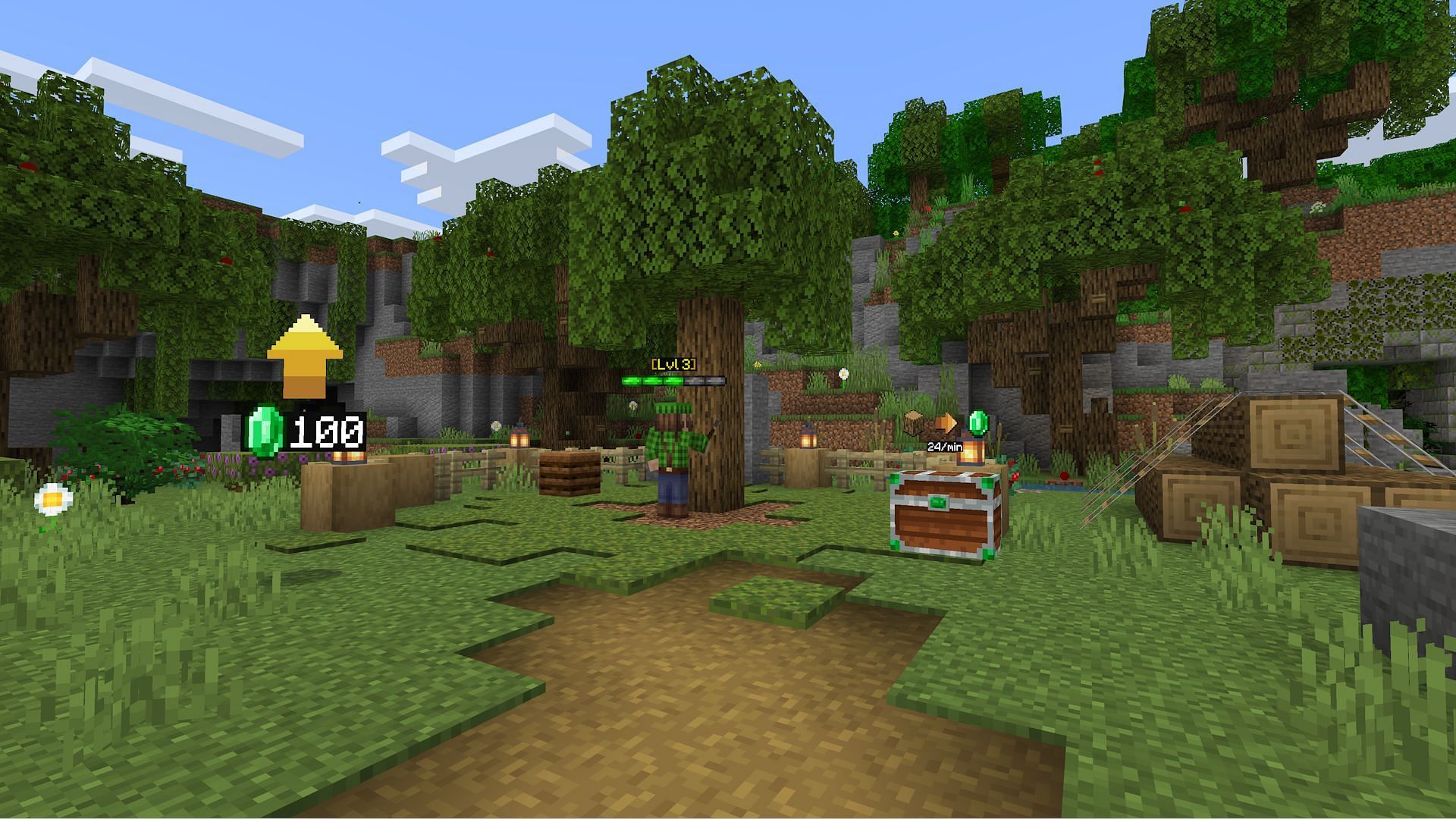 One of the emerald generating areas in Emerald Tycoon (Image via Mojang)