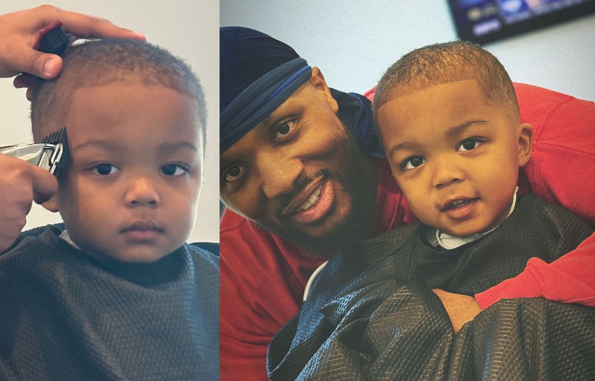 Look: Kali Lillard is accompanied by his dad for a barber&#039;s cut