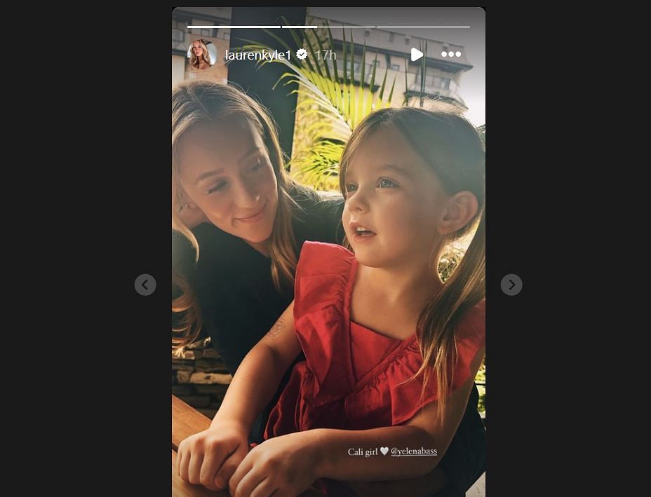 Lauren Kyle with Cali (Soure her Instagram Story)