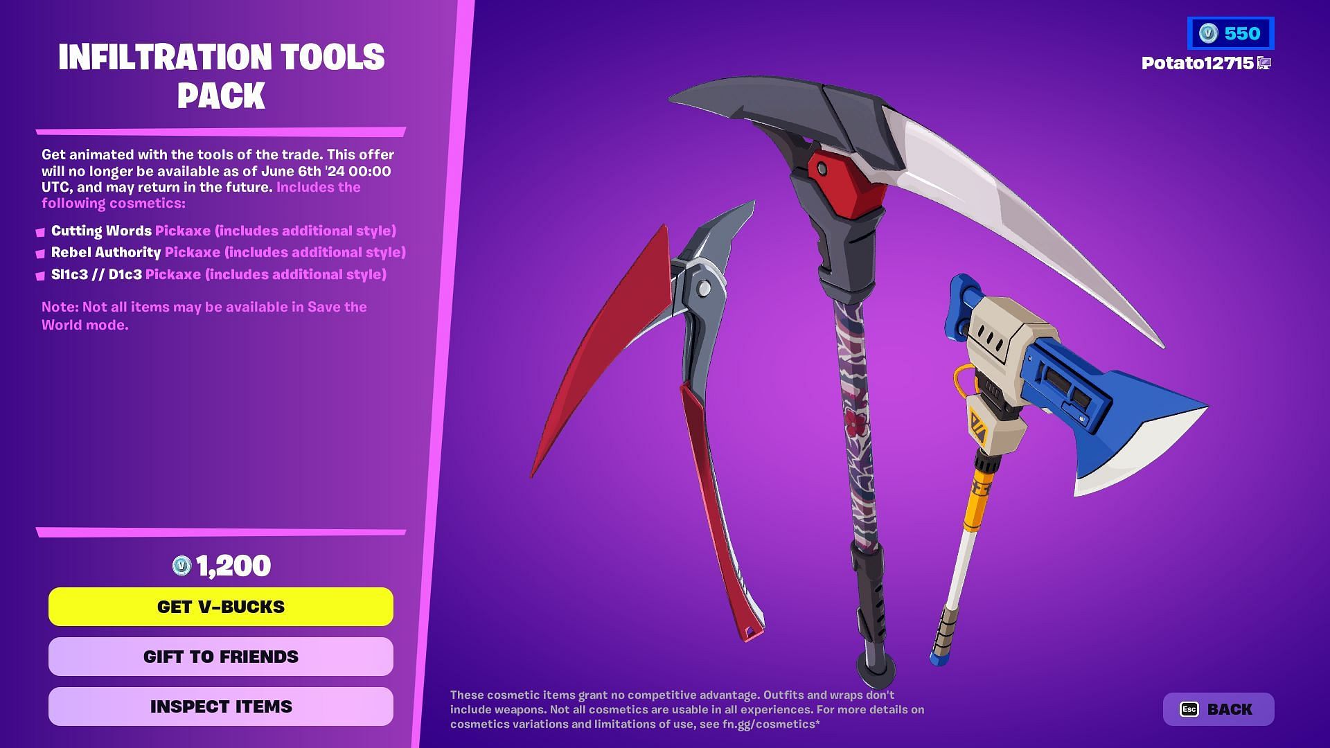 Associated cosmetics for Chigusa, Megumi, and Yuki skin in Fortnite. (Image via Epic Games)