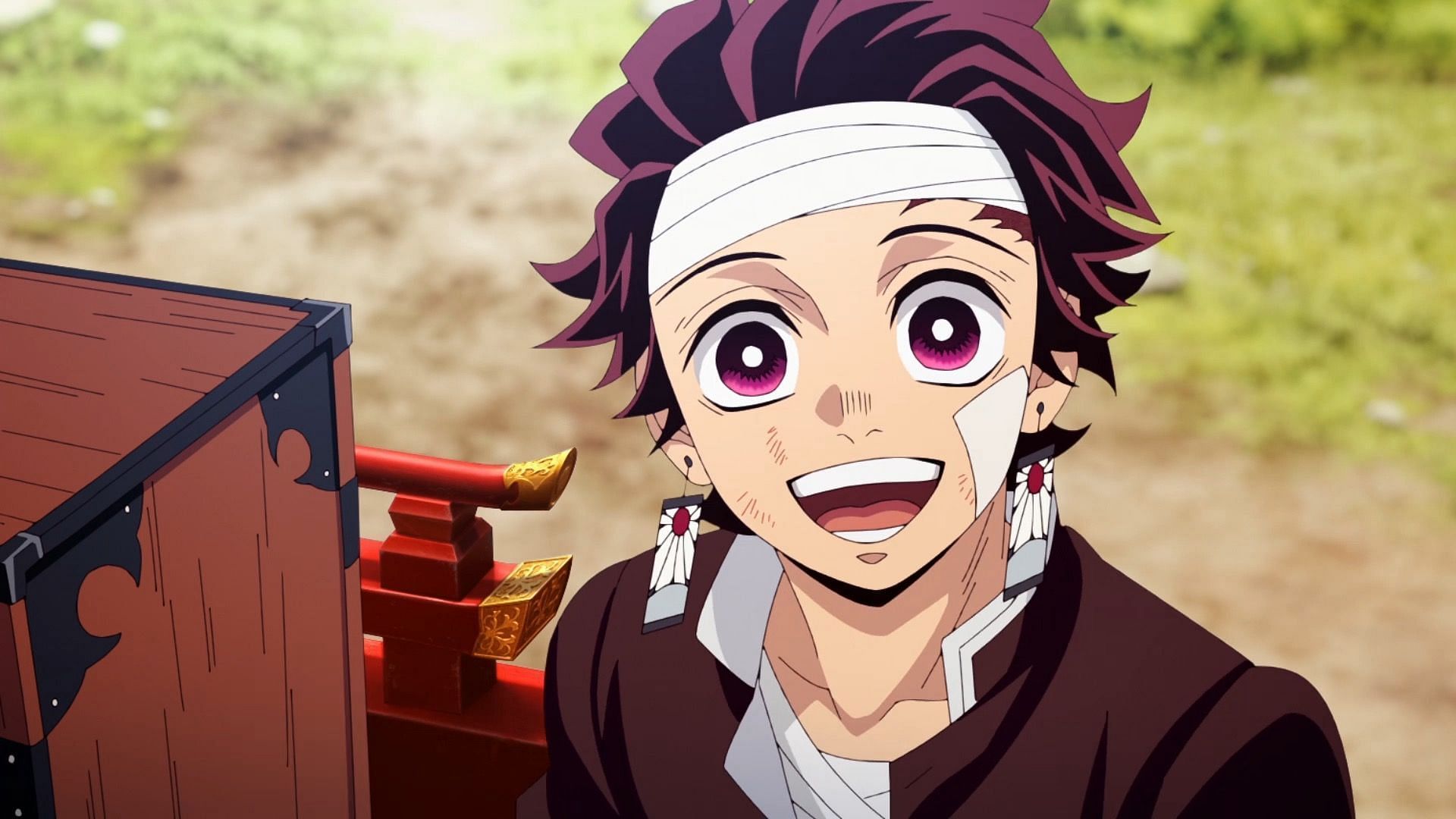 Protagonist Tanjiro as seen in the anime (Image via Ufotable)