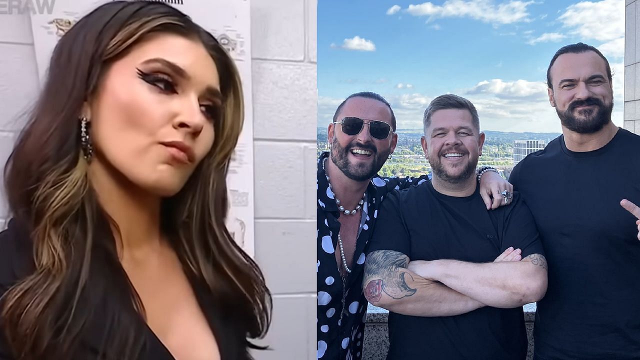 Cathy Kelley; Jester and McIntyre posing for a picture (via WWE