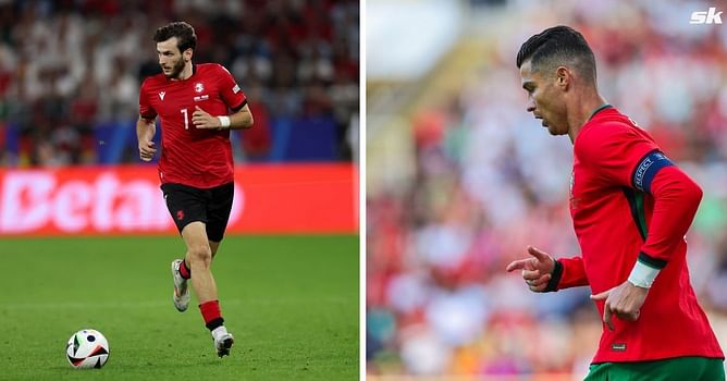 Khvicha Kvaratskhelia makes social media post as he receives Cristiano Ronaldo's jersey after Portugal-Georgia Euro 2024 clash