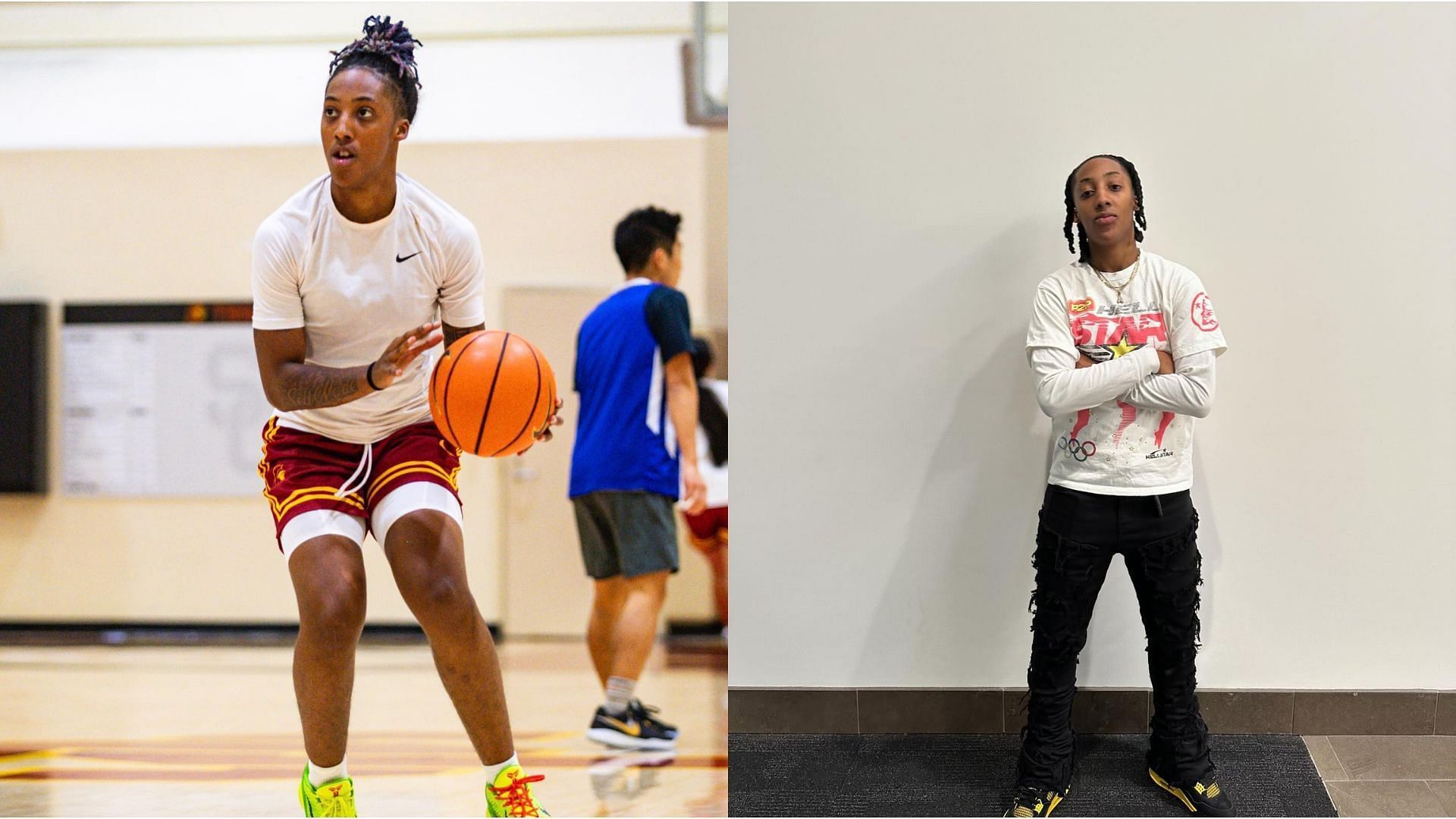 Aaliyah Gayles during training sessions with USC