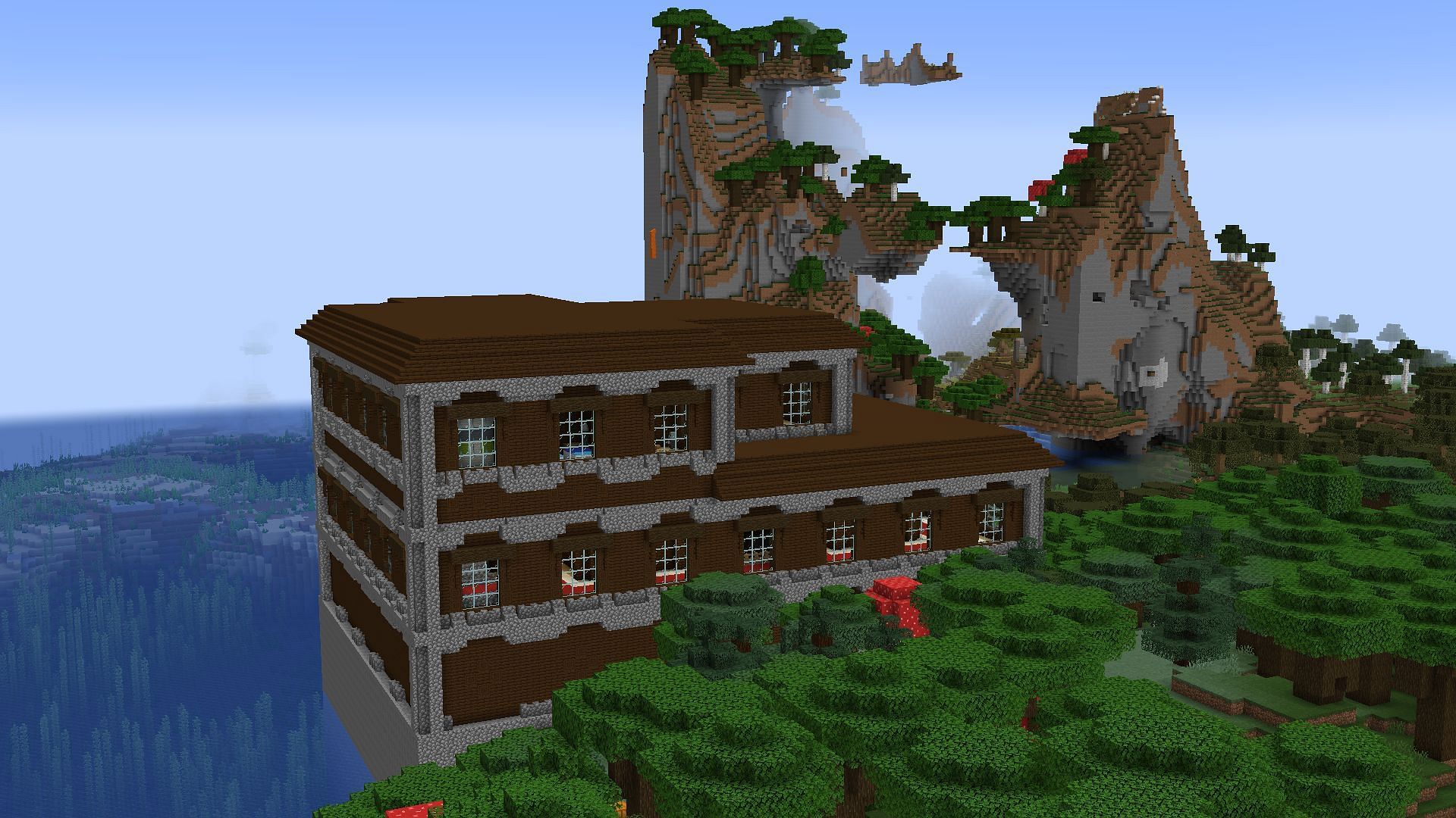 The woodland mansion found near a swamp on the seed (Image via Mojang)