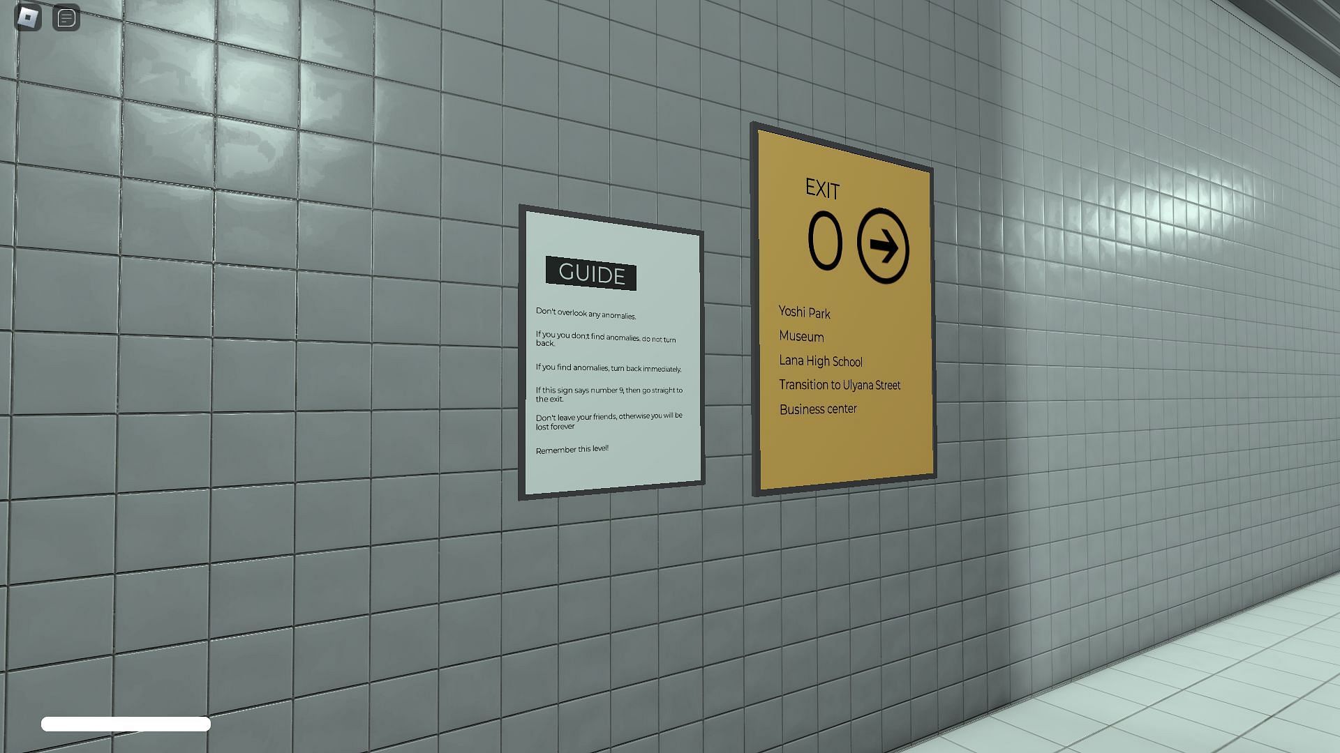 The yellow sign doubles as a progress tracker (Image via Roblox)