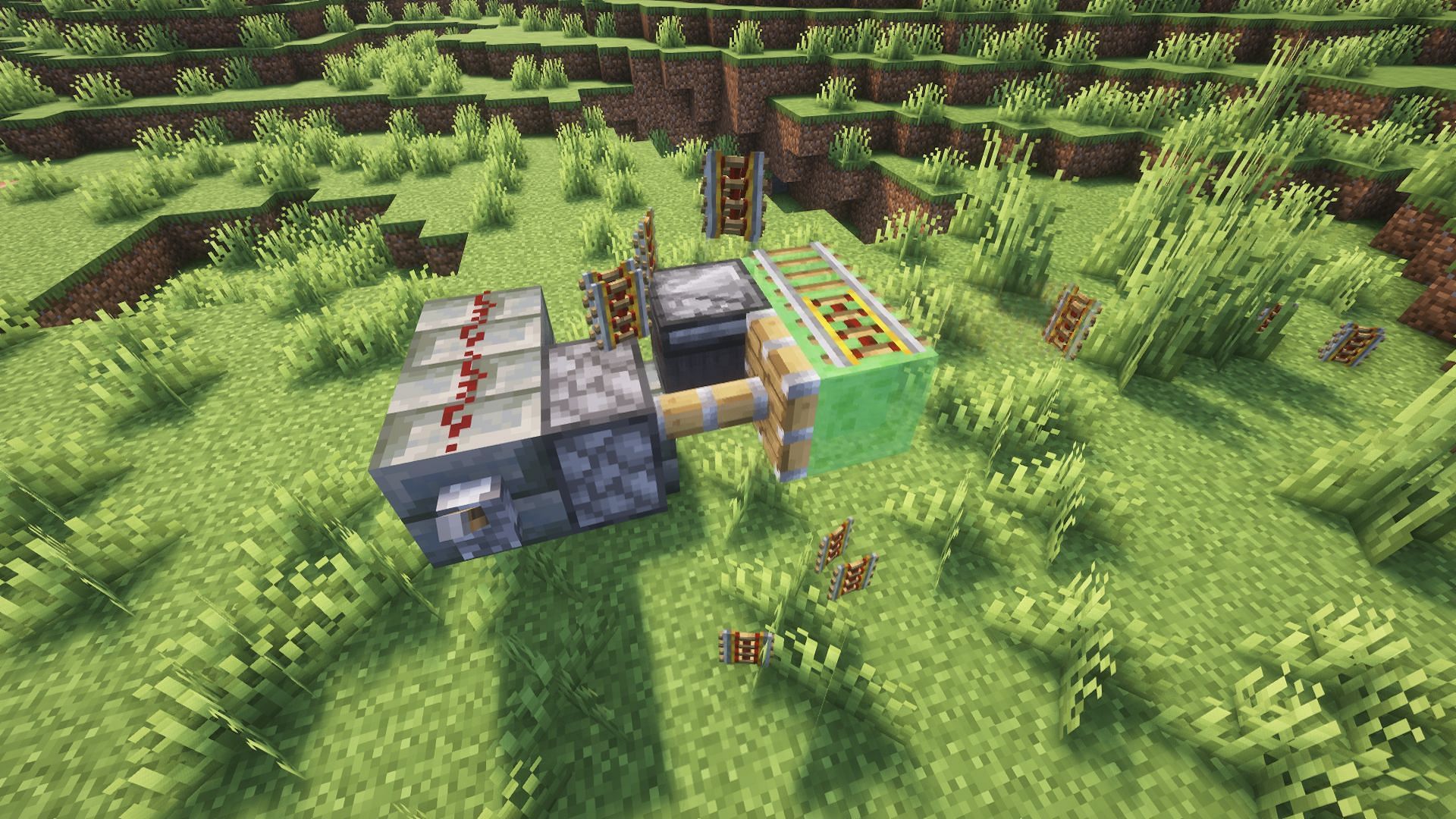 An example rail duplication machine (Image via Mojang)