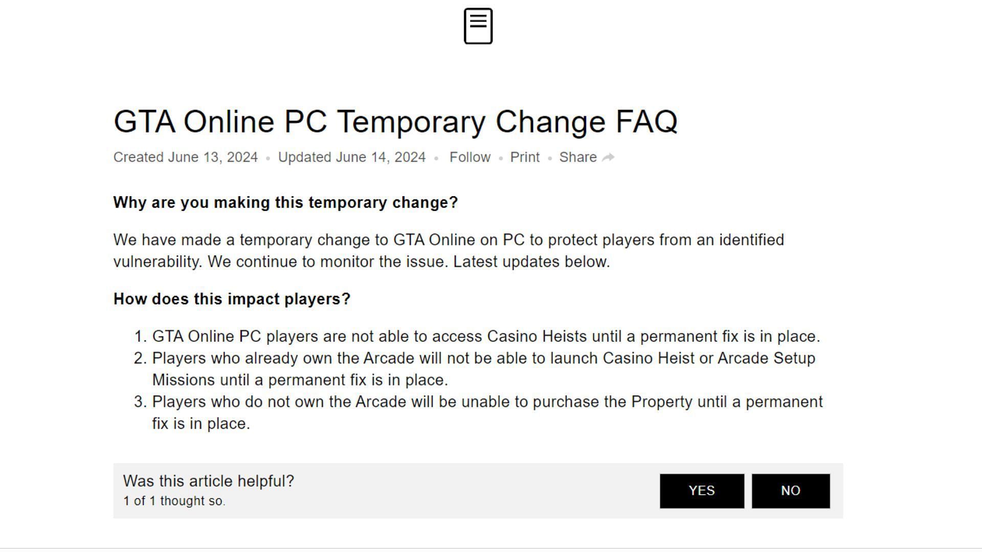 Screenshot from Rockstar&#039;s support article on the issue (Image via Rockstar Games)