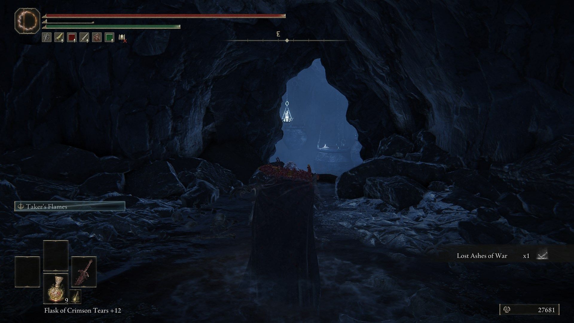 Use the triangular hole to get down (Image via FromSoftware)