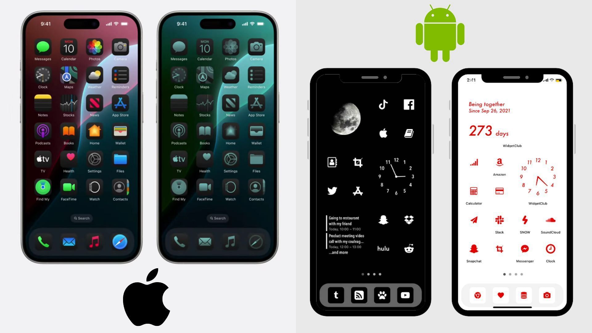 The home screen and lock screen are now extremely customizable on iOS (Image via Apple, WidgetClub)