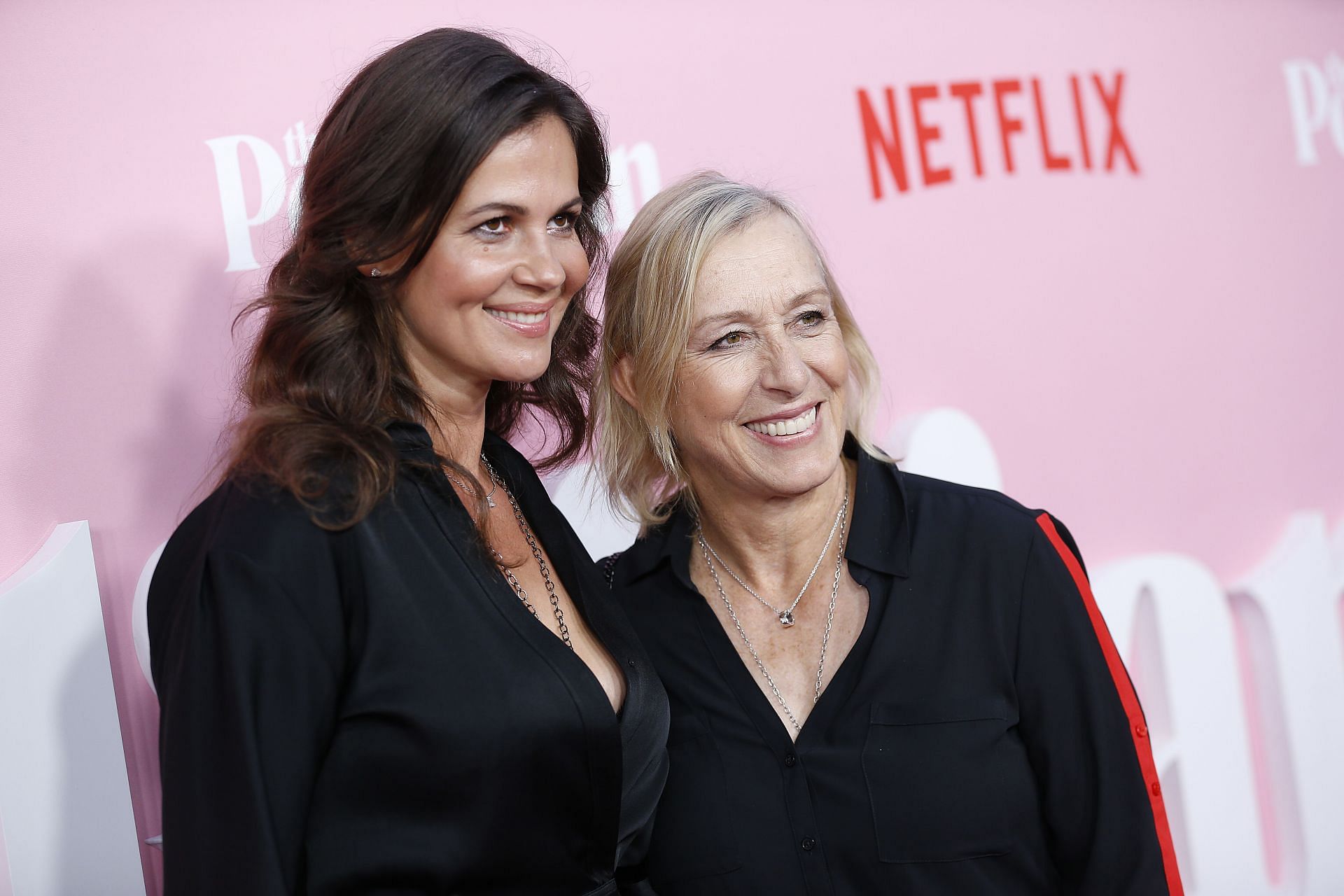 Julia Lemigova (L) and Martina Navratilova (R)