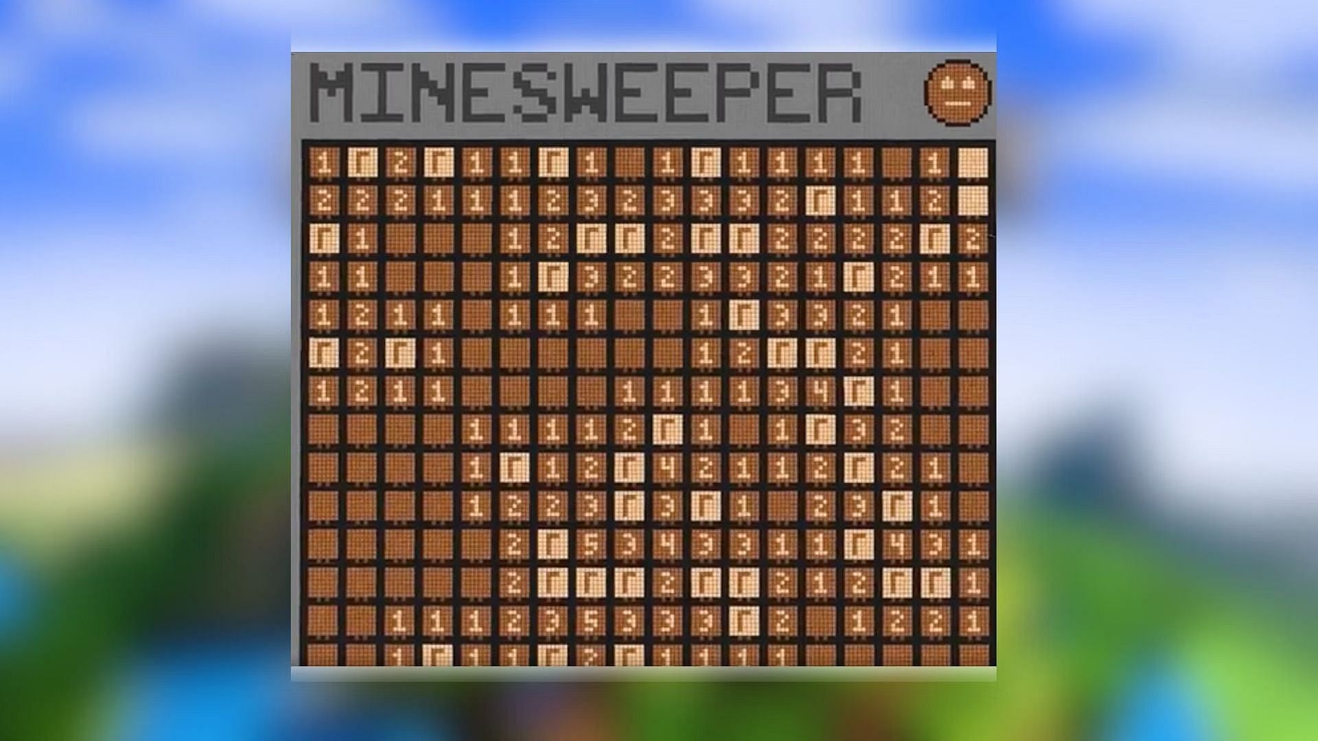 Minesweeper in Mojang&#039;s sandbox game (Image via Reddit/mattbatwings/Mojang Studios)