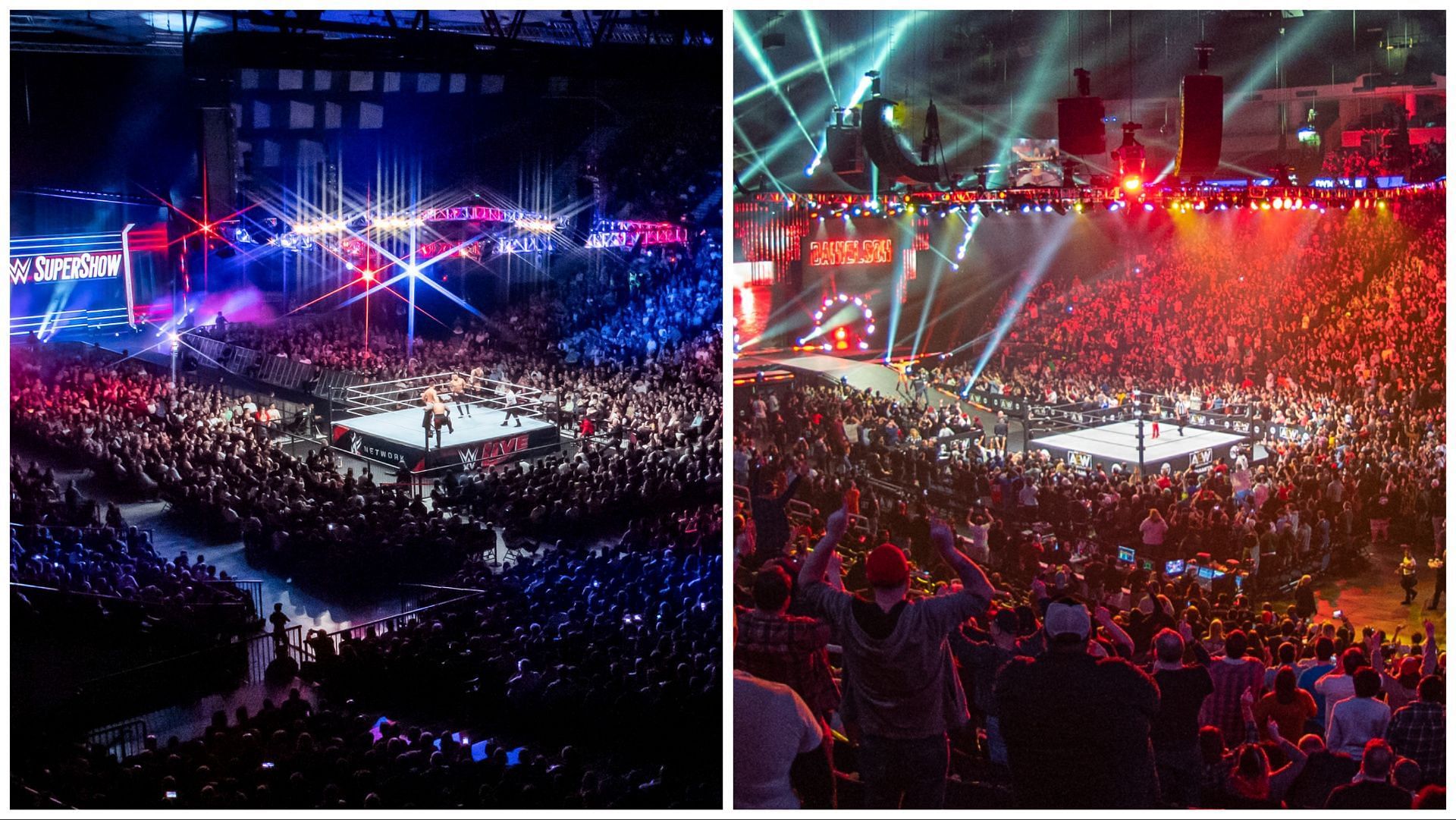 WWE fans attend a non-televised live event, AEW fans watch a live Dynamite taping