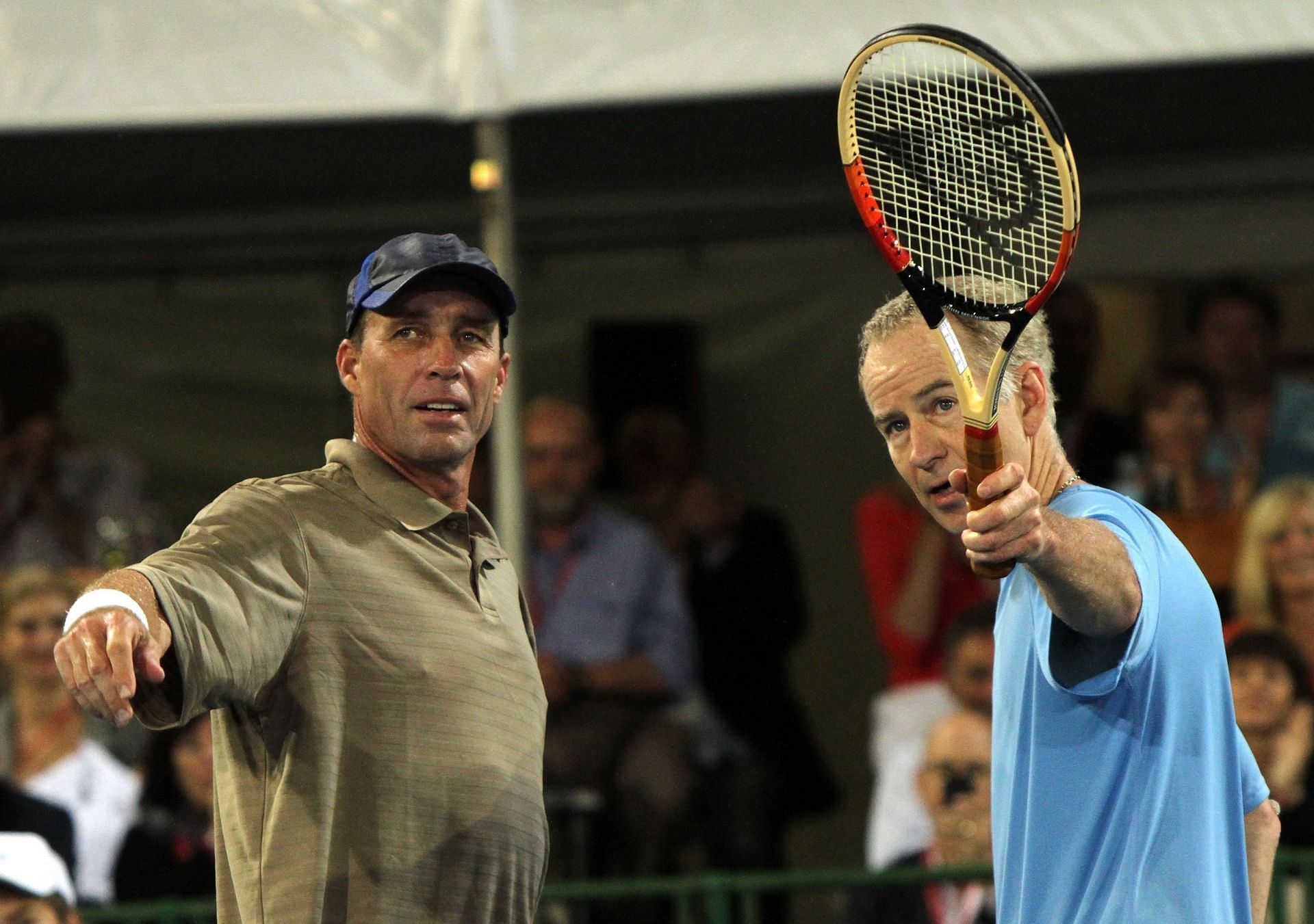 Ivan Lendl (L) and John McEnroe