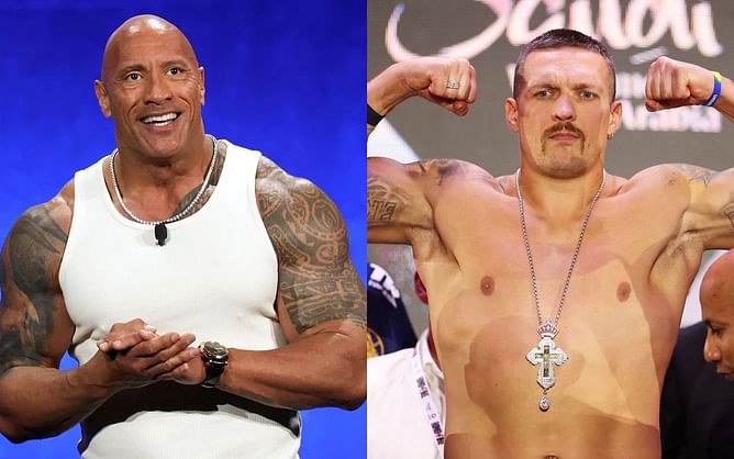 Dwayne Johnson reacts to working alongside Oleksandr Usyk in their upcoming movie 'The Smashing Machine': "He knocks my jaw"