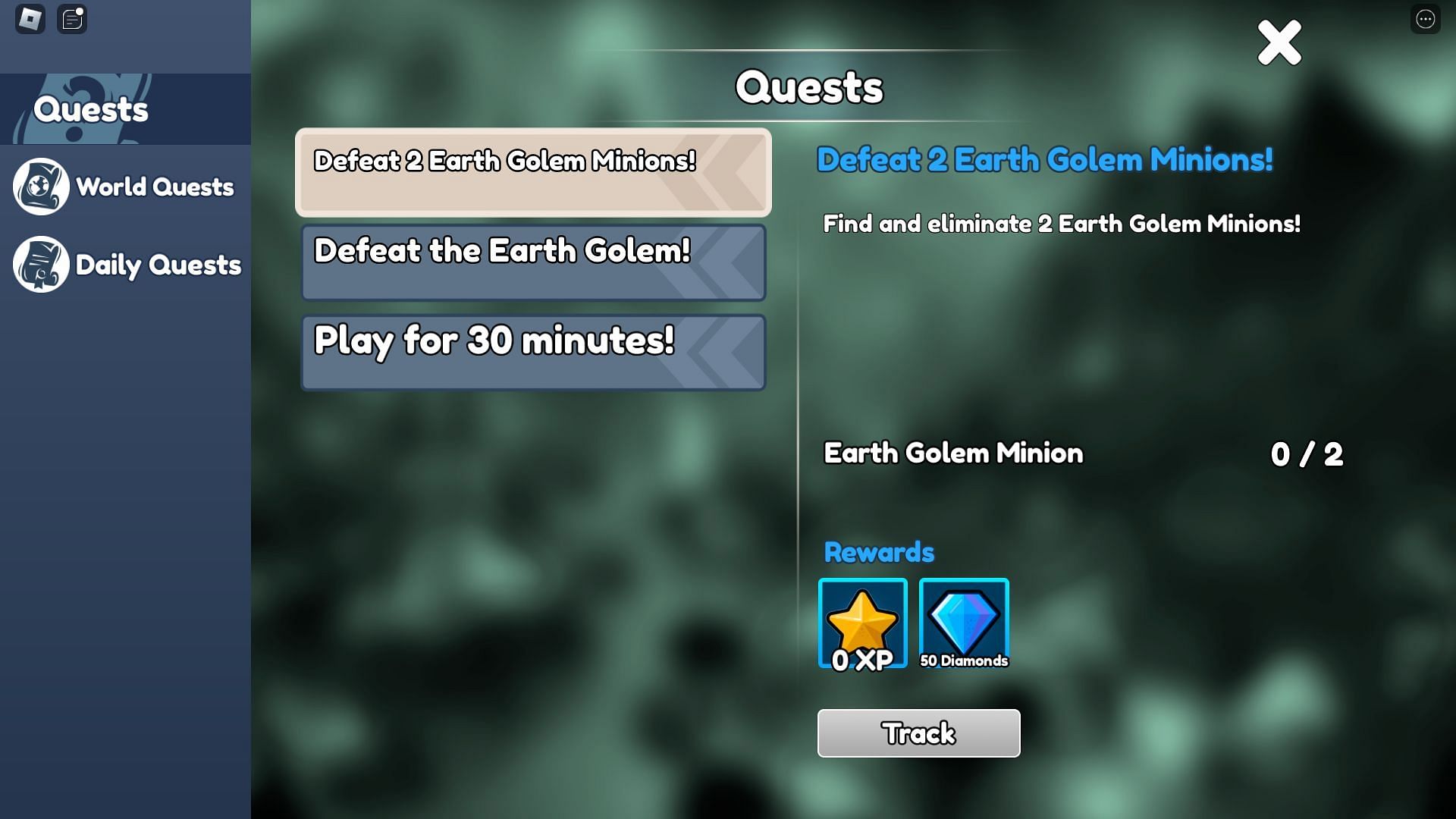 Quests screen (Image via Roblox)
