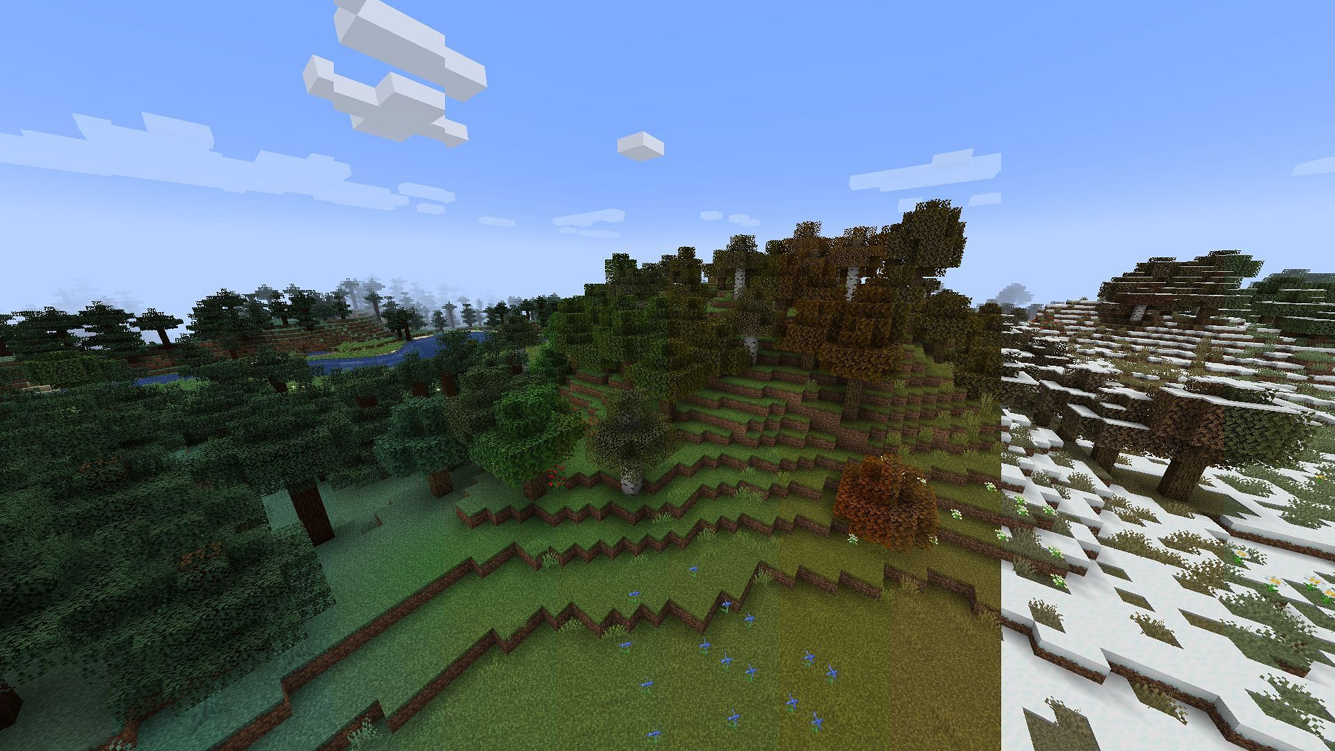 A seasonal change could make Minecraft&#039;s biomes even more exciting (Image via Adubbz/Modrinth)