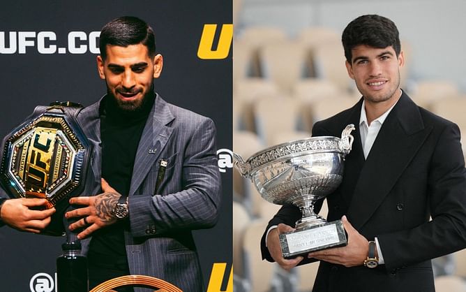 Ilia Topuria reacts to Carlos Alcaraz's French Open 2024 title win