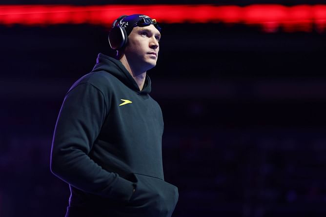 Michael Phelps and Katie Ledecky congratulate Ryan Murphy on qualifying for his third Olympics