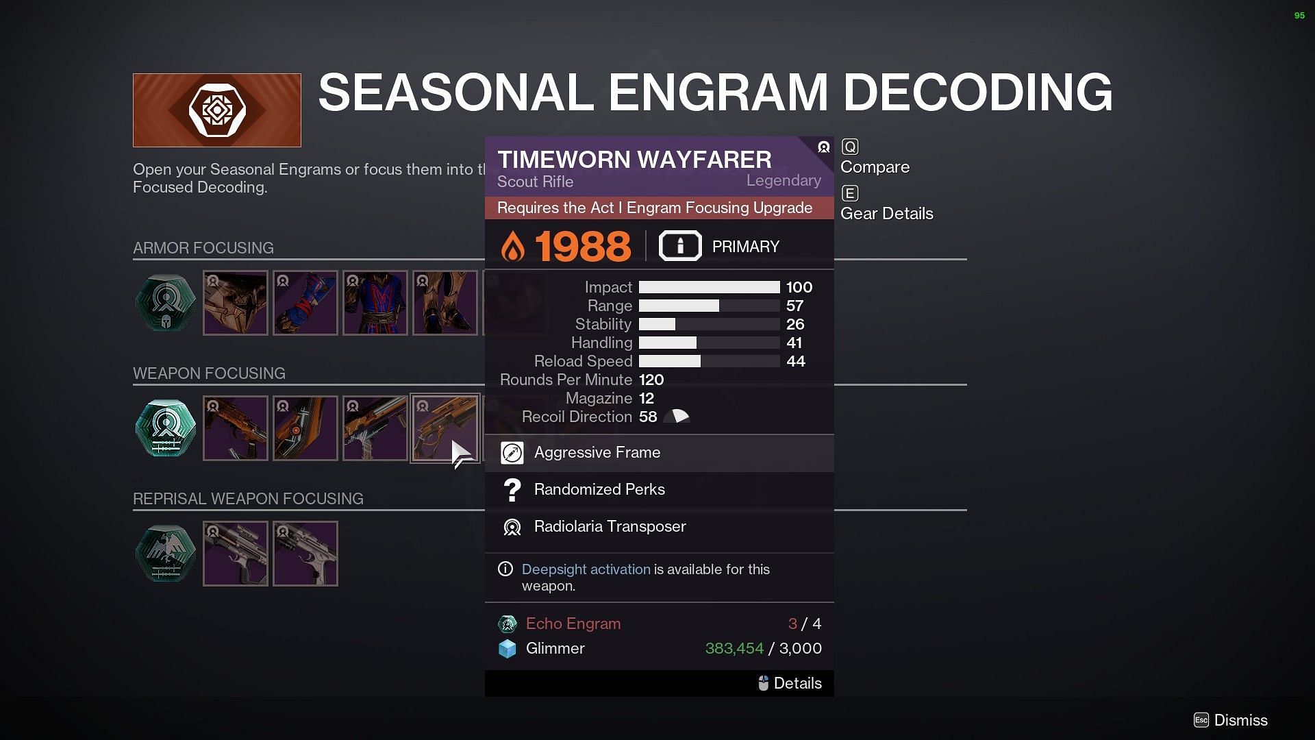 Timeworn Wayfarer god roll guide for Destiny 2 PvE and PvP