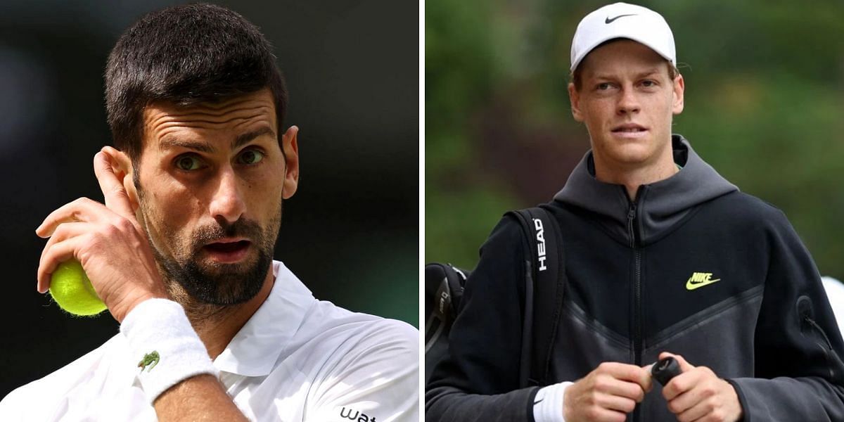 Novak Djokovic (L) and Jannik Sinner. (Photos: Getty)