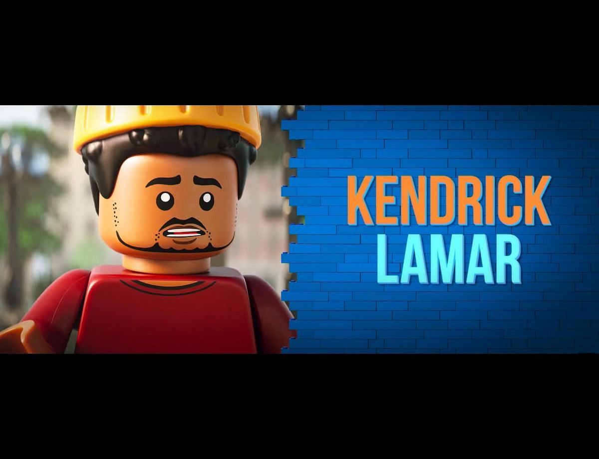 The Lego version of Kendrick Lamar in the &#039;Piece By Piece &#039; trailer (Screengrab via YouTube/ Universal Pictures UK)
