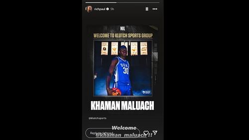 Khaman Maluach joins Klutch Sports Group