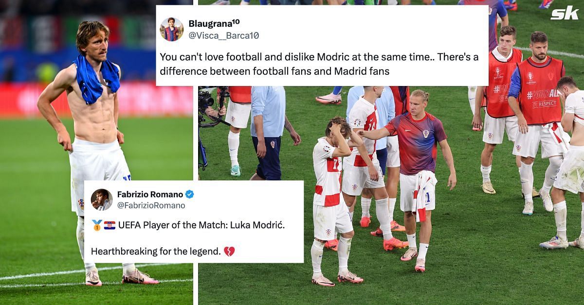 X heartbroken as Luka Modric and Croatia suffer last-minute Euro 2024 exit.