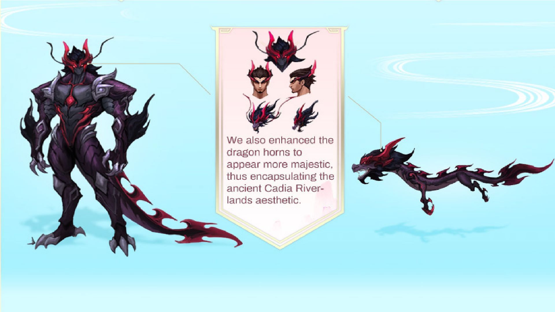 The horns in Yu Zhong&#039;s Dragon form will now be more prominent (Image via Moonton Games)