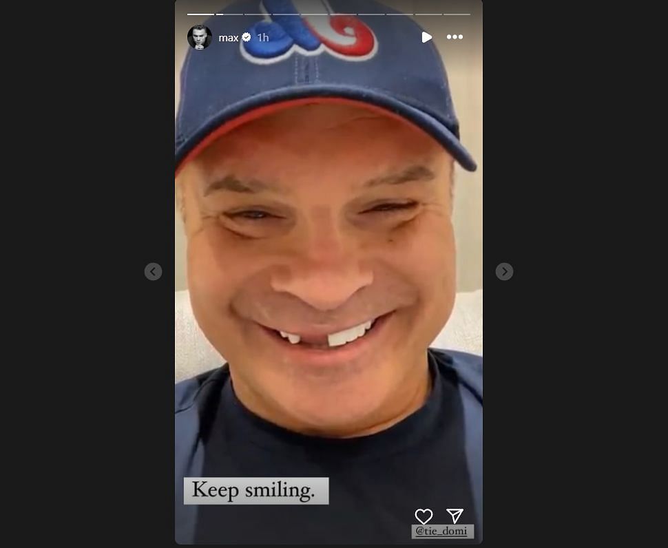 Max tells his father to keep smiling. | Source: Max Domi on Instagram