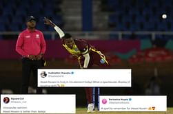 "Akeal Hosein is better than Jadeja" - X hails West Indian spinner for match-winning spell vs Uganda in 2024 T20 World Cup