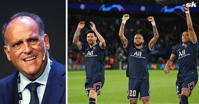 "Neymar, Messi and Mbappe and it didn’t happen" - Tebas makes PSG point while discussing Real Madrid's possible dominance after Kylian Mbappe signing
