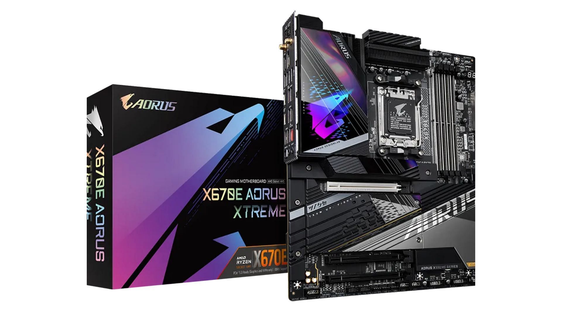 The Gigabyte X670E Aorus Xtreme is a high-end X670E motherboard, with sharp looks. (Image via Gigabyte))