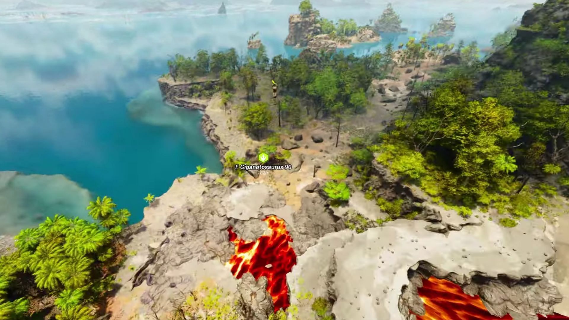 The Lava Island in The center map (Image via Studio Wildcard)