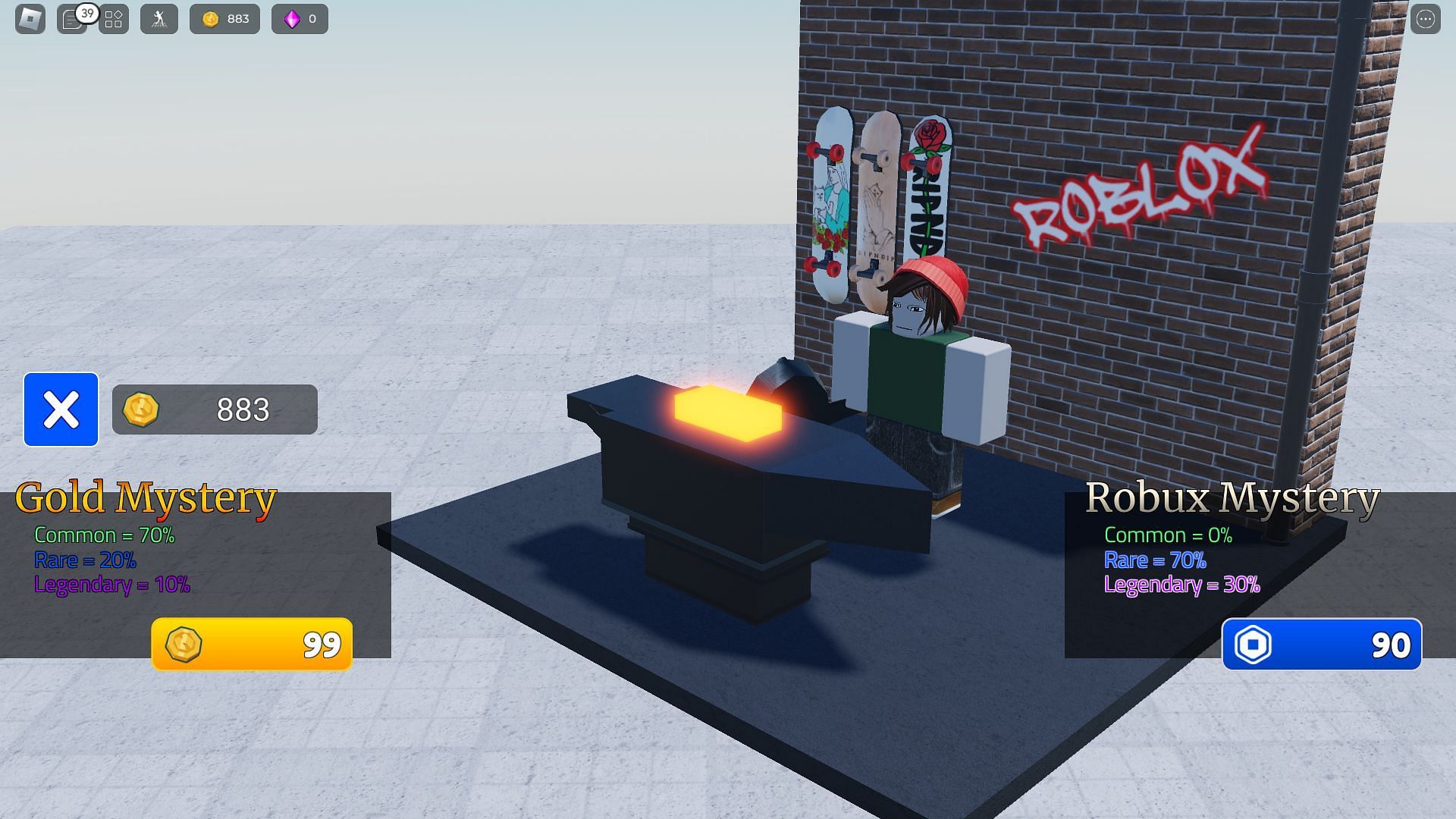 The weapon forge (Image via Roblox)