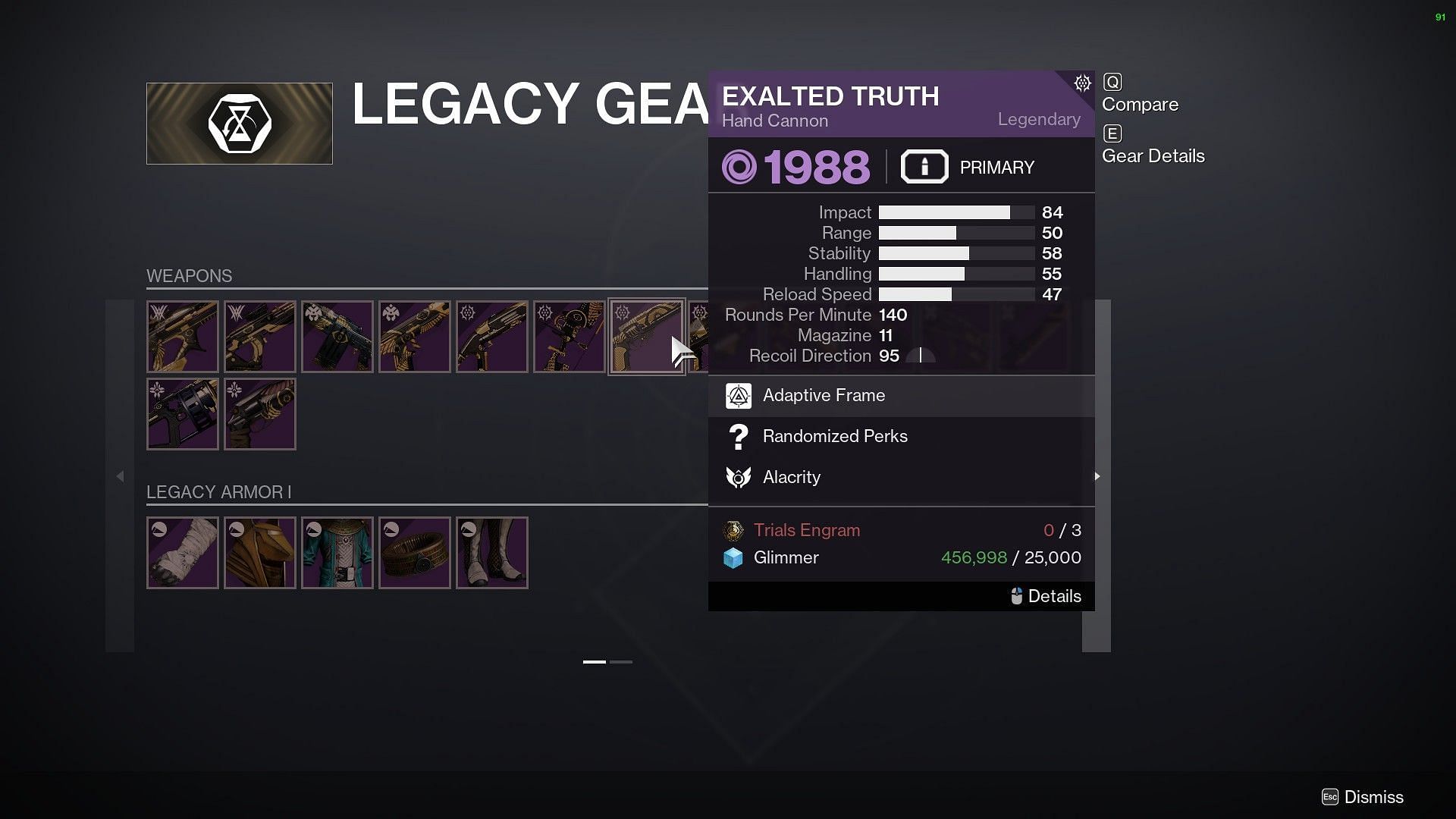 Legacy weapon exchange currency in Destiny 2 (Image via Bungie)