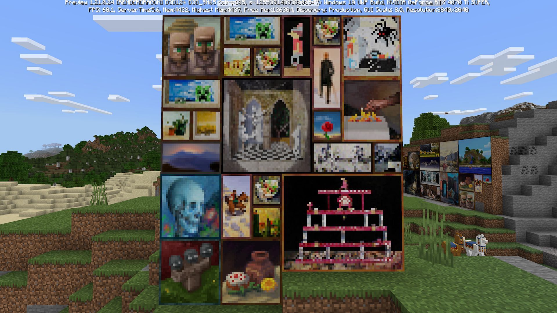 All of Minecraft 1.21&#039;s paintings (Image via Mojang)