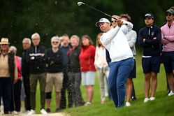 DP World Tour player Thriston Lawrence’s golf shot takes out a spectator at the European Open