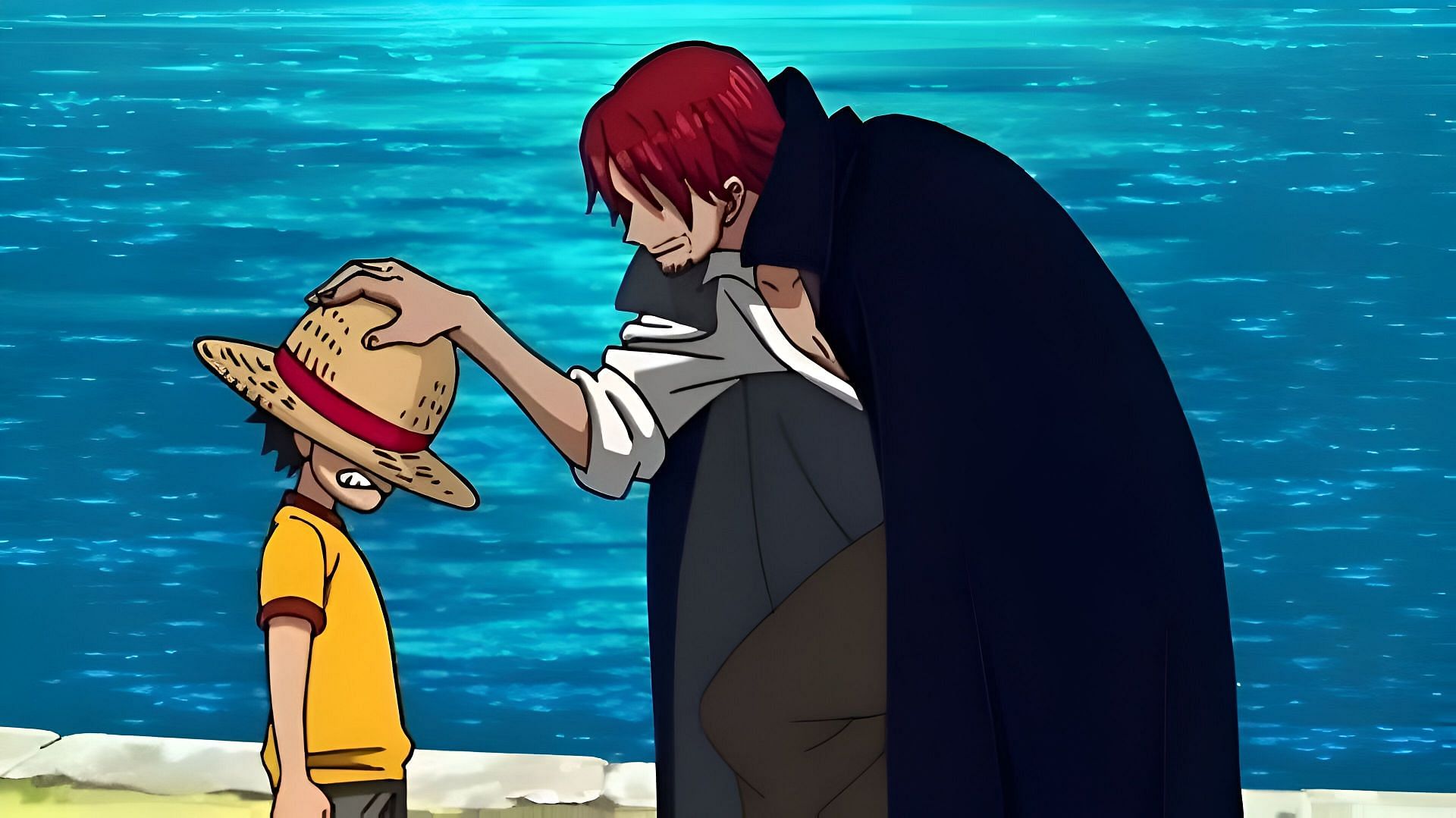 Luffy (left) and Shanks (right) as seen in the anime (Image via Toei Animation)