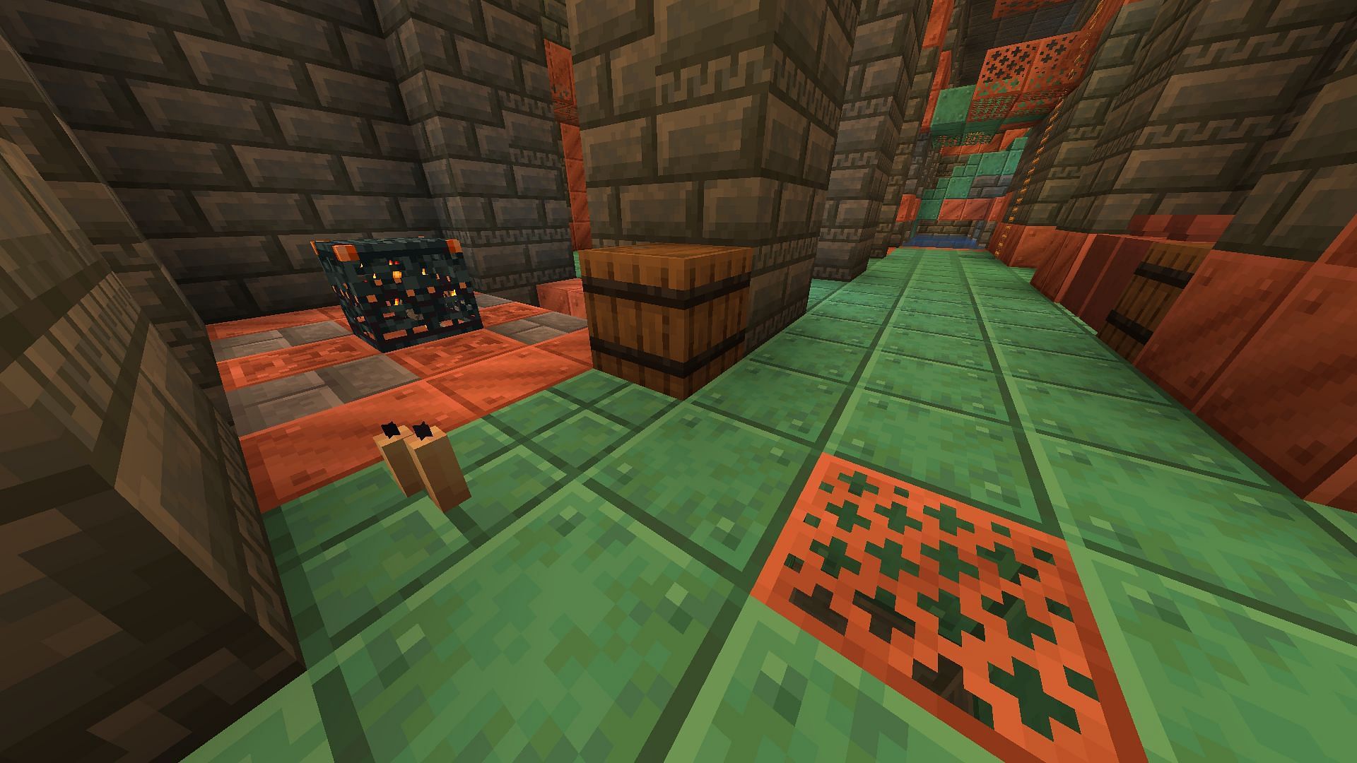 Barrels have a defined generation location in Minecraft 1.21&#039;s trial chambers (Image via Mojang)