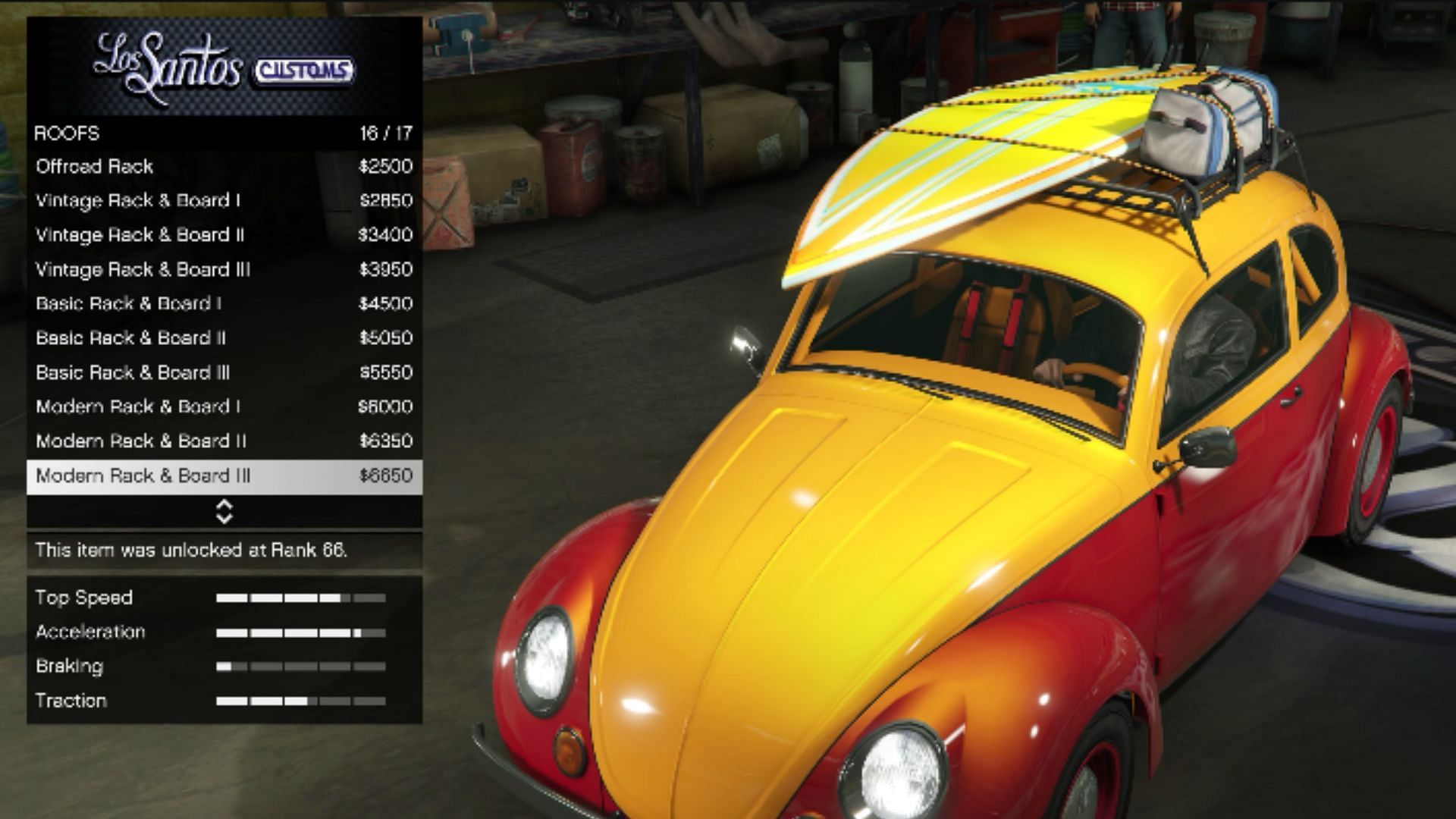 One of Weevil&#039;s many roof customization options (Image via Rockstar Games || YouTube/GTA Series Videos)