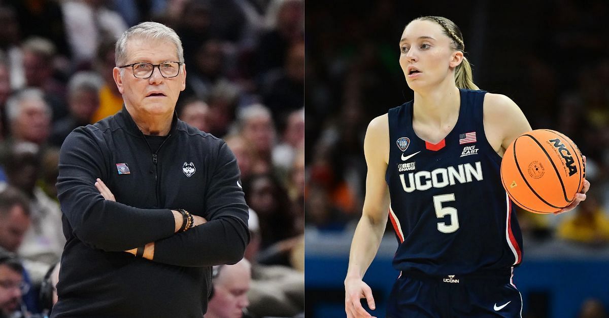 Geno Auriemma and UConn WBB star Paige Bueckers