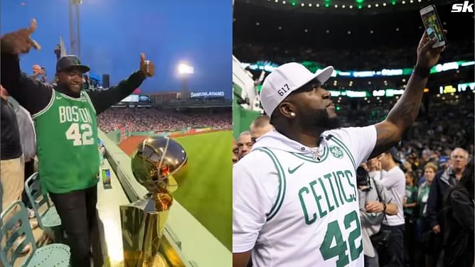 WATCH: MLB icon David Ortiz shows support for Celtics by sporting Al Horford jersey during Red Sox vs. Braves game