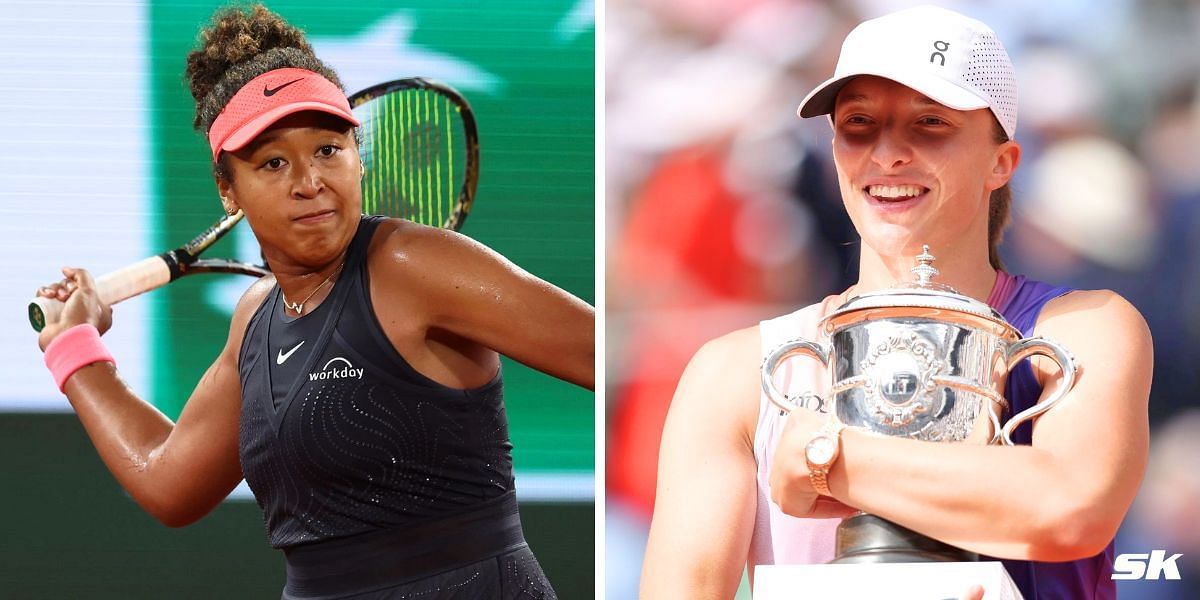 Naomi Osaka (L) and Iga Swiatek. Photos: Getty