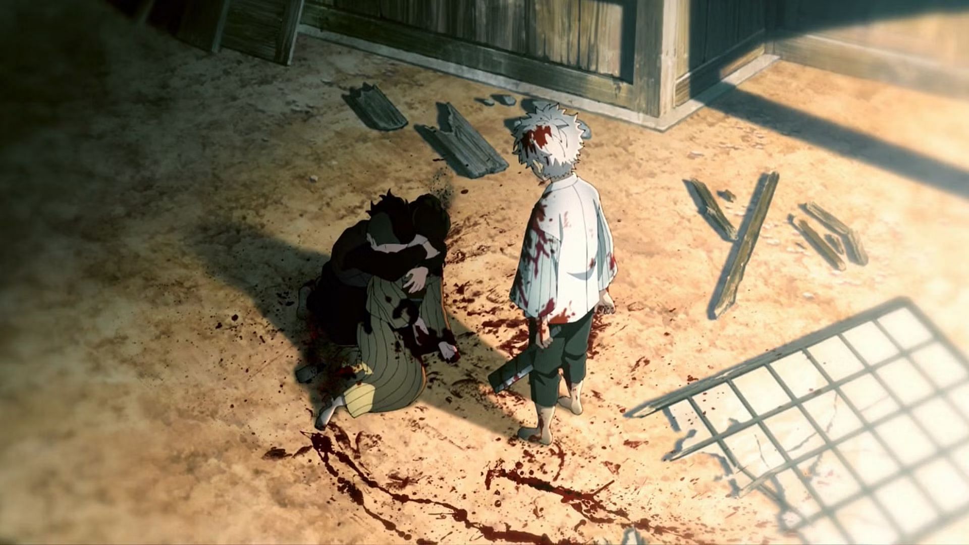 Sanemi had to kill his mother to protect Genya (image via Studio Ufotable)