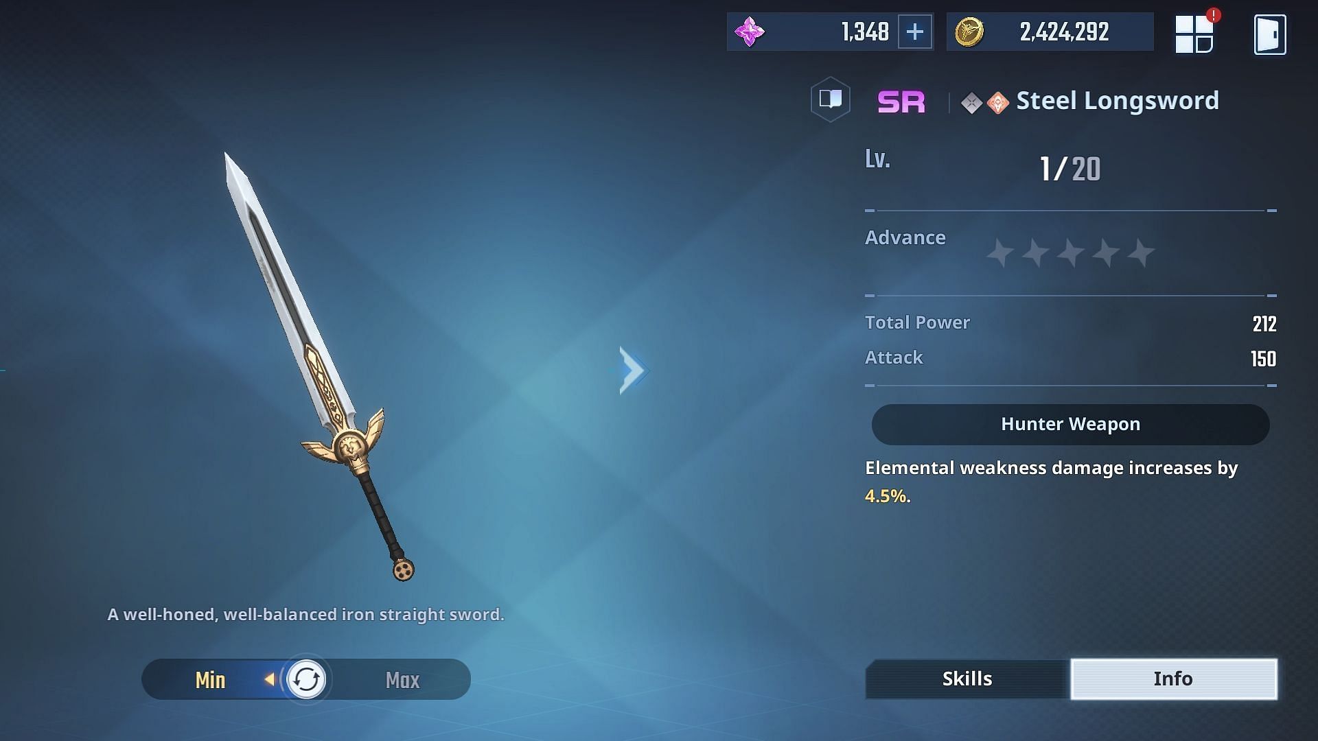 Steel Longsword is one of the recommended weapons for the best Yoo build. (Image via Netmarble)