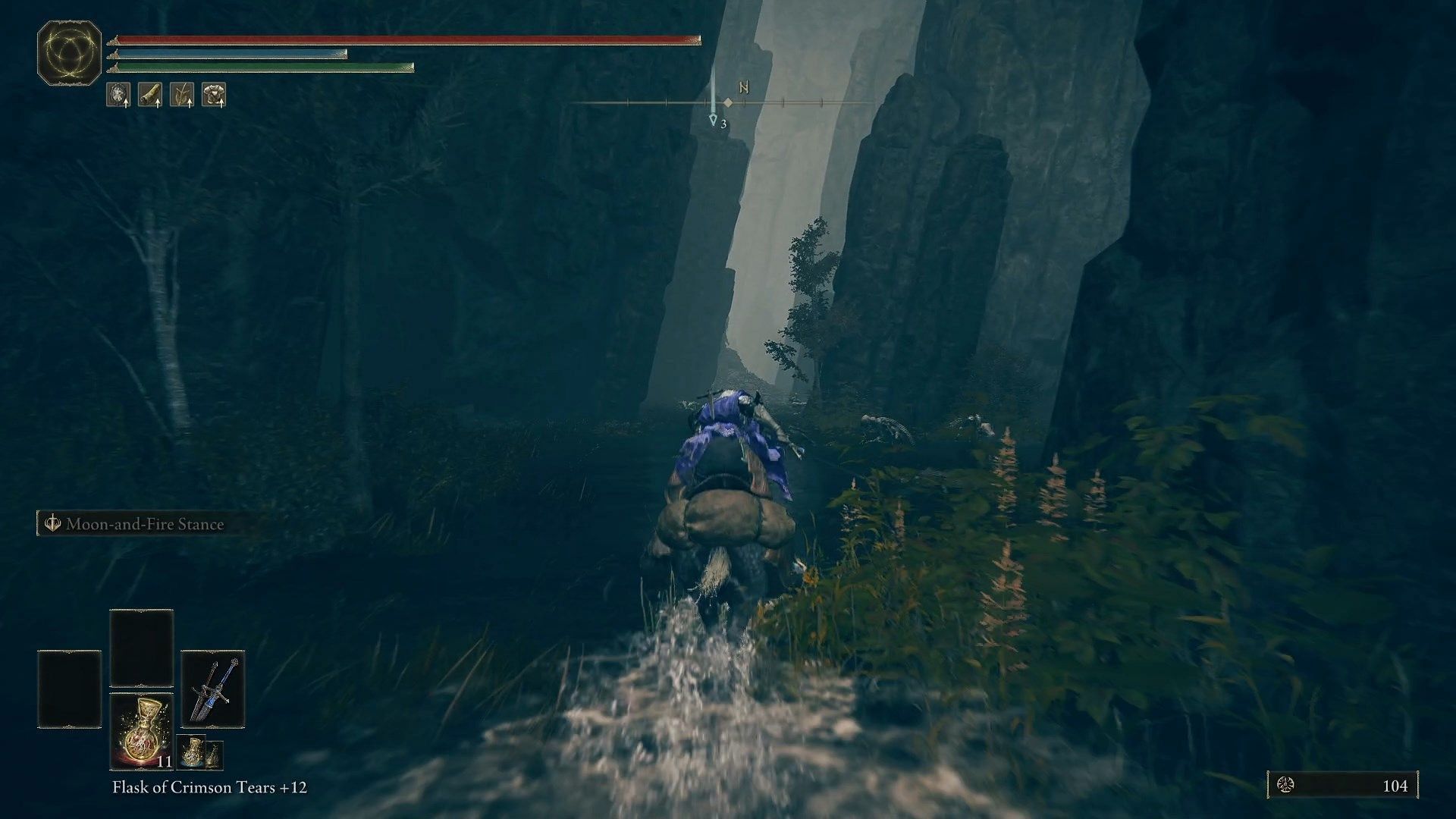 Follow the north pathway through the rocks (Image via FromSoftware)